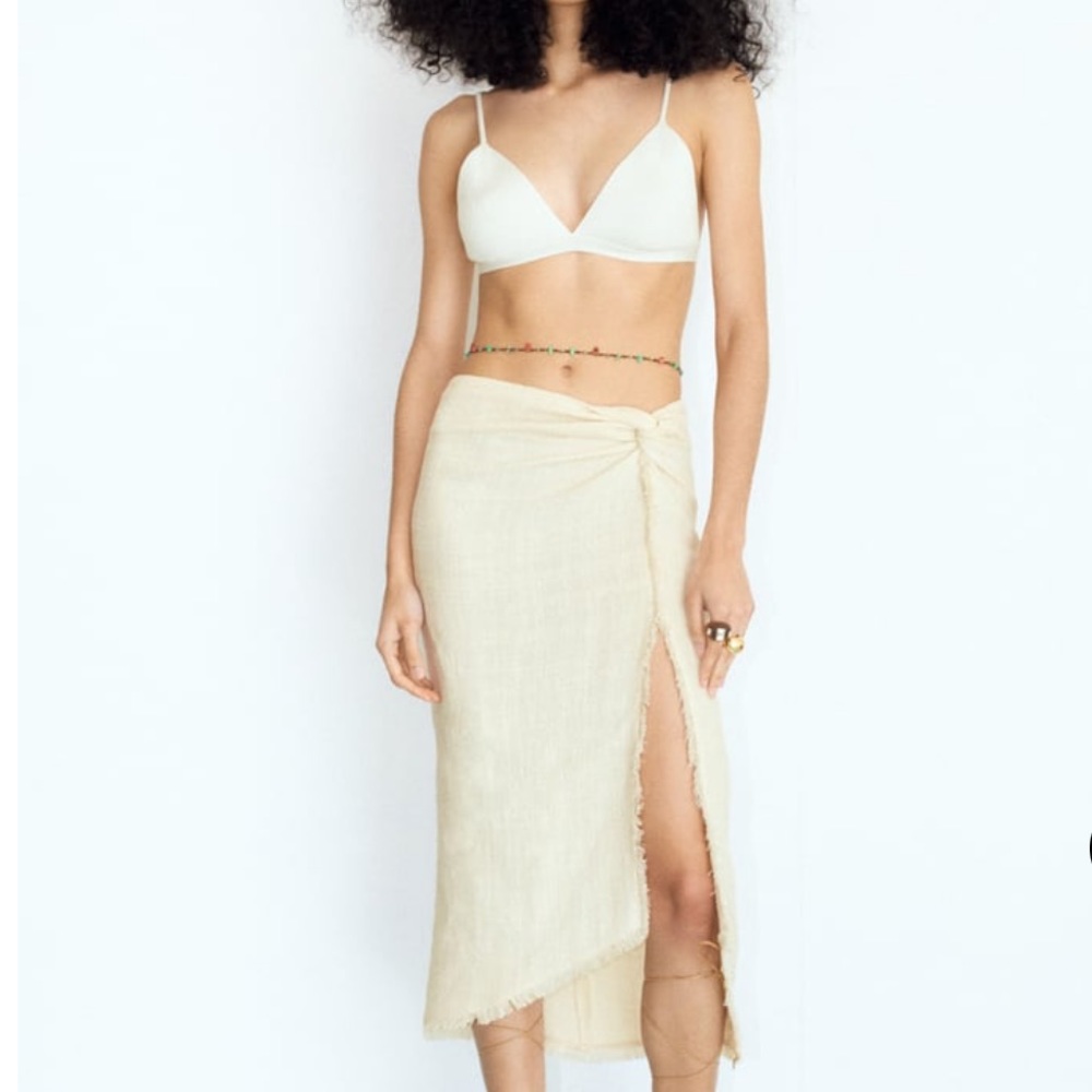 ZARA FRAYED RUSTIC SKIRT